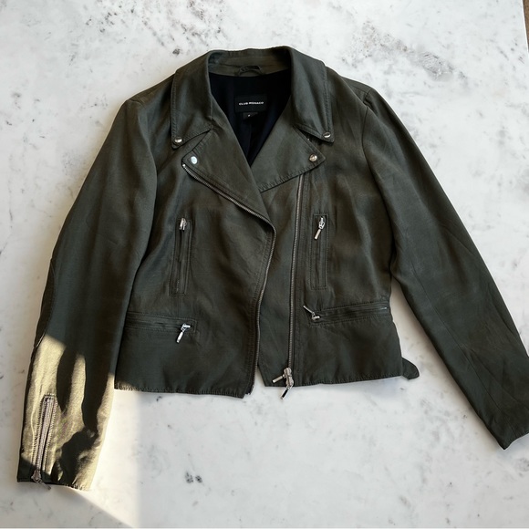 Club Monaco Green Moto Jacket - Picture 2 of 10